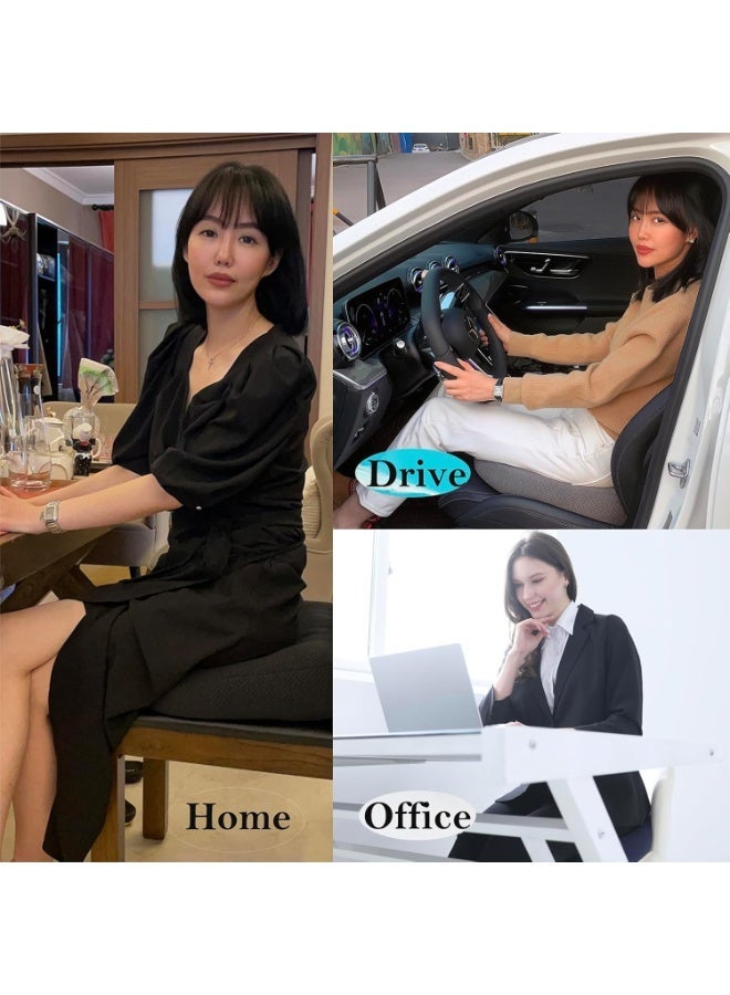 Car Booster Seat Cushion Posture Cushion Portable Breathable Mesh, Effectively Increase The Field of View by 12cm/ 4.7in, Ideal for Office, Home, Angle Lift Seat Cushions,Black - Image 5